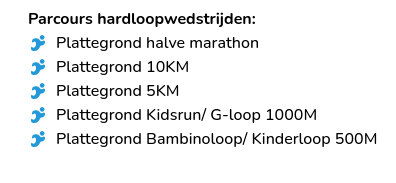 Arrow Venloop afstanden overzicht